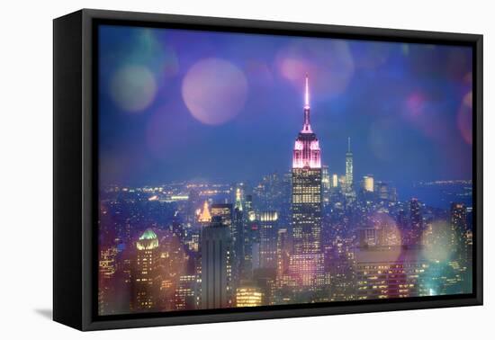 Usa, New York, New York City, Empire State Building and Midtown Manhattan Skyline-Michele Falzone-Framed Stretched Canvas