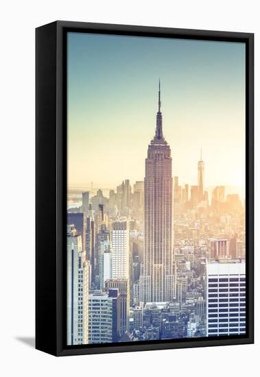 Usa, New York, New York City, Empire State Building and Midtown Manhattan Skyline-Michele Falzone-Framed Stretched Canvas