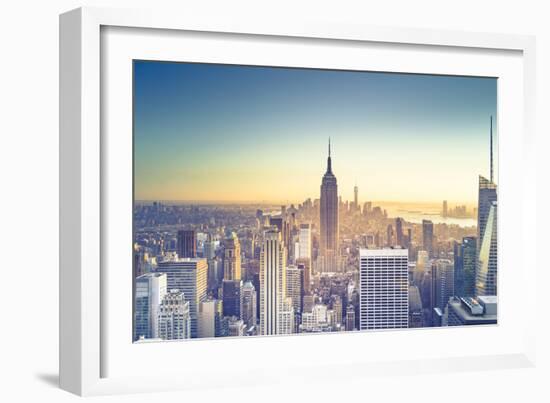 Usa, New York, New York City, Empire State Building and Midtown Manhattan Skyline-Michele Falzone-Framed Photographic Print