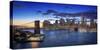 Usa, New York, New York City, Lower Manhattan and Brookly Bridge-Michele Falzone-Stretched Canvas