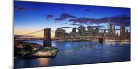 Usa, New York, New York City, Lower Manhattan and Brookly Bridge-Michele Falzone-Mounted Photographic Print