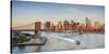 Usa, New York, New York City, Lower Manhattan and Brooklyn Bridge-Michele Falzone-Stretched Canvas