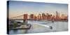Usa, New York, New York City, Lower Manhattan and Brooklyn Bridge-Michele Falzone-Stretched Canvas