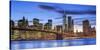 Usa, New York, New York City, Lower Manhattan and Brooklyn Bridge-Michele Falzone-Stretched Canvas