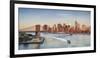 Usa, New York, New York City, Lower Manhattan and Brooklyn Bridge-Michele Falzone-Framed Photographic Print