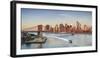 Usa, New York, New York City, Lower Manhattan and Brooklyn Bridge-Michele Falzone-Framed Photographic Print