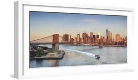 Usa, New York, New York City, Lower Manhattan and Brooklyn Bridge-Michele Falzone-Framed Photographic Print