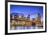 Usa, New York, New York City, Lower Manhattan and Brooklyn Bridge-Michele Falzone-Framed Photographic Print