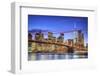 Usa, New York, New York City, Lower Manhattan and Brooklyn Bridge-Michele Falzone-Framed Photographic Print