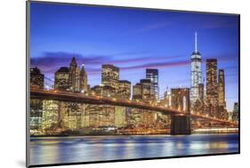 Usa, New York, New York City, Lower Manhattan and Brooklyn Bridge-Michele Falzone-Mounted Photographic Print