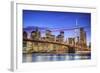 Usa, New York, New York City, Lower Manhattan and Brooklyn Bridge-Michele Falzone-Framed Photographic Print