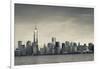 USA, New York, New York City, Lower Manhattan and Freedom Tower, Dusk-Walter Bibikow-Framed Photographic Print