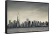 USA, New York, New York City, Lower Manhattan and Freedom Tower, Dusk-Walter Bibikow-Framed Stretched Canvas