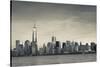 USA, New York, New York City, Lower Manhattan and Freedom Tower, Dusk-Walter Bibikow-Stretched Canvas