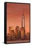 USA, New York, New York City, Lower Manhattan and Freedom Tower, Dusk-Walter Bibikow-Framed Stretched Canvas