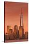 USA, New York, New York City, Lower Manhattan and Freedom Tower, Dusk-Walter Bibikow-Stretched Canvas