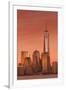 USA, New York, New York City, Lower Manhattan and Freedom Tower, Dusk-Walter Bibikow-Framed Photographic Print