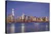 USA, New York, New York City, Lower Manhattan and Freedom Tower, Dusk-Walter Bibikow-Stretched Canvas