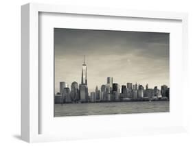 USA, New York, New York City, Lower Manhattan and Freedom Tower, Dusk-Walter Bibikow-Framed Photographic Print