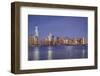 USA, New York, New York City, Lower Manhattan and Freedom Tower, Dusk-Walter Bibikow-Framed Photographic Print