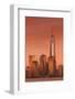 USA, New York, New York City, Lower Manhattan and Freedom Tower, Dusk-Walter Bibikow-Framed Photographic Print