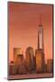 USA, New York, New York City, Lower Manhattan and Freedom Tower, Dusk-Walter Bibikow-Mounted Photographic Print