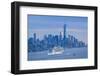 USA, New York, New York City, Lower Manhattan and Freedom Tower from Weehawken, New Jersey-Walter Bibikow-Framed Photographic Print