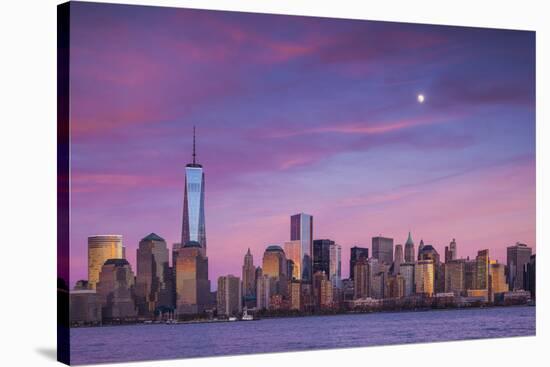 USA, New York, New York City, Lower Manhattan and Freedom Tower-Walter Bibikow-Stretched Canvas