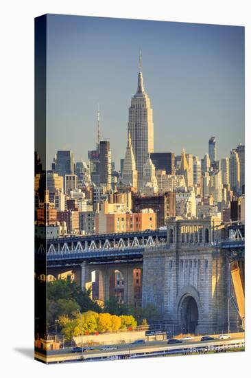 Usa, New York, New York City, Manhattan Bridge and Empire State Building-Michele Falzone-Stretched Canvas