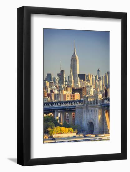 Usa, New York, New York City, Manhattan Bridge and Empire State Building-Michele Falzone-Framed Photographic Print