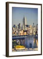 Usa, New York, New York City, Manhattan Bridge and Empire State Building-Michele Falzone-Framed Photographic Print