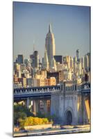 Usa, New York, New York City, Manhattan Bridge and Empire State Building-Michele Falzone-Mounted Photographic Print