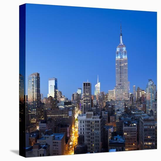 USA, New York, New York City, Manhattan, Midtown Manhattan, Elevated Dusk View Towards the Empire S-Gavin Hellier-Stretched Canvas