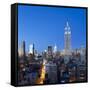 USA, New York, New York City, Manhattan, Midtown Manhattan, Elevated Dusk View Towards the Empire S-Gavin Hellier-Framed Stretched Canvas