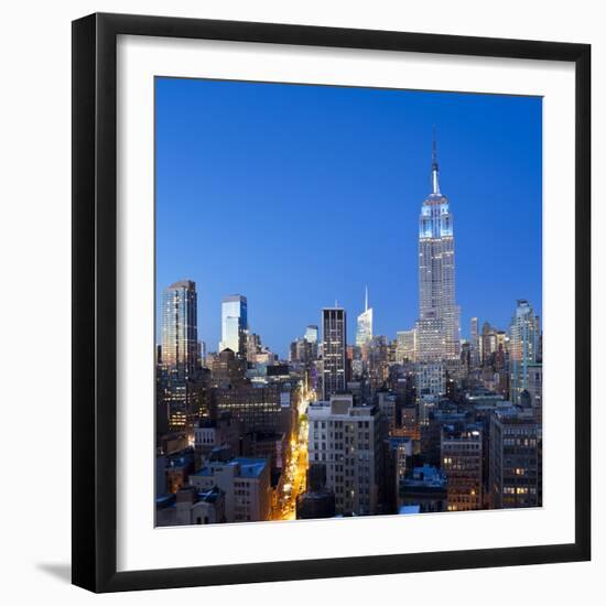 USA, New York, New York City, Manhattan, Midtown Manhattan, Elevated Dusk View Towards the Empire S-Gavin Hellier-Framed Photographic Print