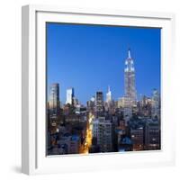 USA, New York, New York City, Manhattan, Midtown Manhattan, Elevated Dusk View Towards the Empire S-Gavin Hellier-Framed Photographic Print