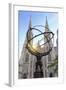 Usa, New York, New York City, Manhattan, Rockefeller Center, Atlas Statue and St Patricks Cathedral-Michele Falzone-Framed Photographic Print