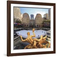 Usa, New York, New York City, Manhattan, Rockefeller Center, Ice Rink-Michele Falzone-Framed Photographic Print