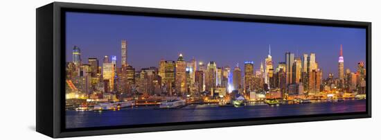 Usa, New York, New York City, Manhattan Skyline from New Jersey-Michele Falzone-Framed Stretched Canvas