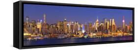 Usa, New York, New York City, Manhattan Skyline from New Jersey-Michele Falzone-Framed Stretched Canvas