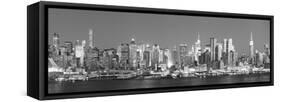 Usa, New York, New York City, Manhattan Skyline from New Jersey-Michele Falzone-Framed Stretched Canvas