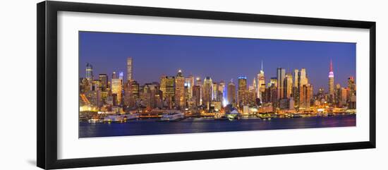 Usa, New York, New York City, Manhattan Skyline from New Jersey-Michele Falzone-Framed Photographic Print