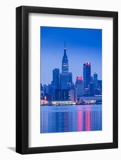 USA, New York, New York City, Midtown Manhattan from Weehawken, New Jersey, Dawn-Walter Bibikow-Framed Photographic Print