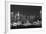 USA, New York, New York City, Panoramic view of the West side skyline at night (Black And White)-null-Framed Photographic Print