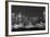 USA, New York, New York City, Panoramic view of the West side skyline at night (Black And White)-null-Framed Photographic Print