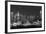 USA, New York, New York City, Panoramic view of the West side skyline at night (Black And White)-null-Framed Photographic Print