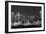 USA, New York, New York City, Panoramic view of the West side skyline at night (Black And White)-null-Framed Photographic Print