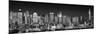 USA, New York, New York City, Panoramic view of the West side skyline at night (Black And White)-null-Mounted Photographic Print