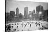 USA, New York, New York City, Skaters at the Wollman Rink-Walter Bibikow-Stretched Canvas