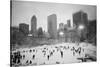 USA, New York, New York City, Skaters at the Wollman Rink-Walter Bibikow-Stretched Canvas